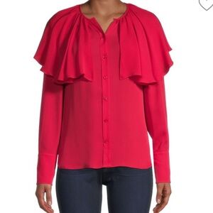Rebecca Taylor Long Sleeve Georgette Style Blouse (NWT)
